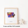 Dignovel Studios Unframed Iowa Abstract Map Art United States Watercolor Art Print Home Decor Hanging DN949 - Image 3