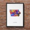 Dignovel Studios Unframed Iowa Abstract Map Art United States Watercolor Art Print Home Decor Hanging DN949 - Image 7