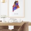 Dignovel Studios Unframed Maine Abstract Map Art United States Watercolor Art Print Home Decor Hanging DN953 - Image 8