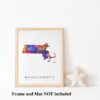 Dignovel Studios Unframed Massachusetts Abstract Map Art United States Watercolor Art Print Home Decor Hanging DN955 - Image 3