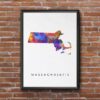 Dignovel Studios Unframed Massachusetts Abstract Map Art United States Watercolor Art Print Home Decor Hanging DN955 - Image 7