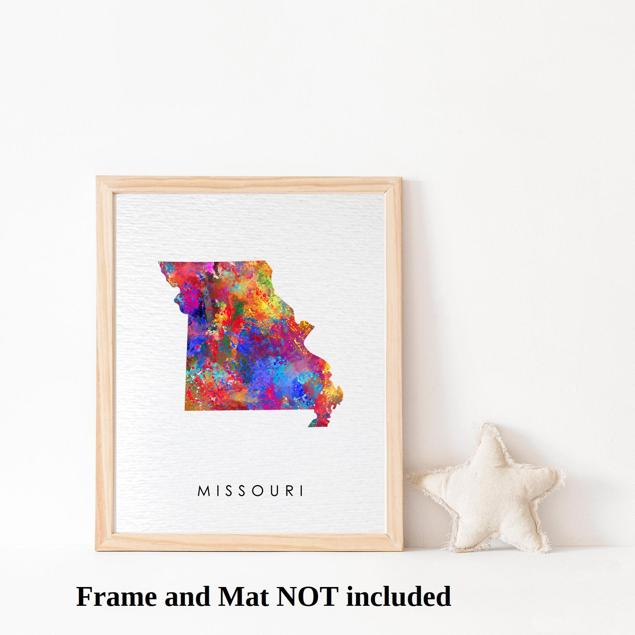 Dignovel Studios Unframed Missouri Abstract Map Art United States Watercolor Art Print Home Decor Hanging DN959 - Image 3