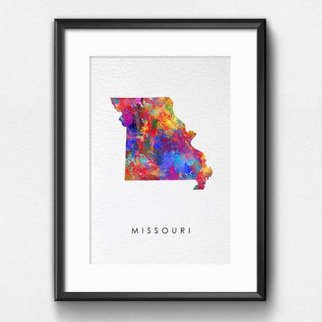 Dignovel Studios Unframed Missouri Abstract Map Art United States Watercolor Art Print Home Decor Hanging DN959 - Image 6