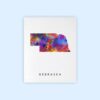 Dignovel Studios Unframed Nebraska Abstract Map Art United States Watercolor Art Print Home Decor Hanging DN961 - Image 2