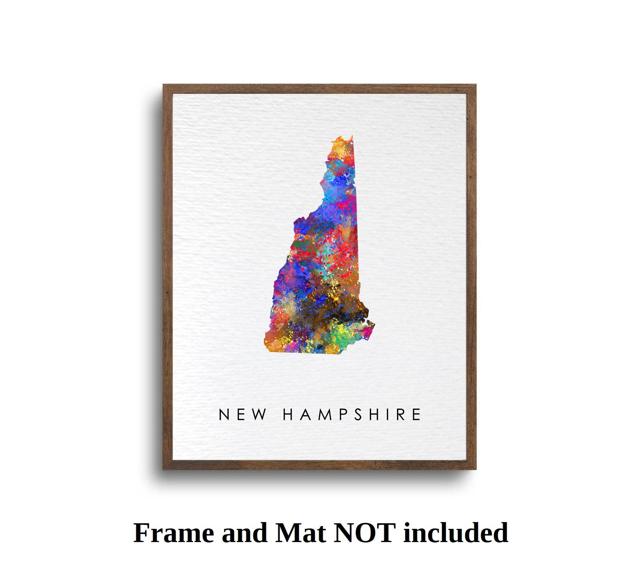Dignovel Studios Unframed New Hampshire Abstract Map Art United States Watercolor Art Print Home Decor Hanging DN963 - Image 5