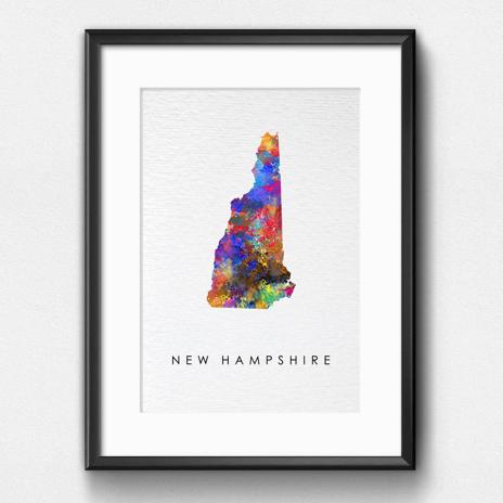 Dignovel Studios Unframed New Hampshire Abstract Map Art United States Watercolor Art Print Home Decor Hanging DN963 - Image 6