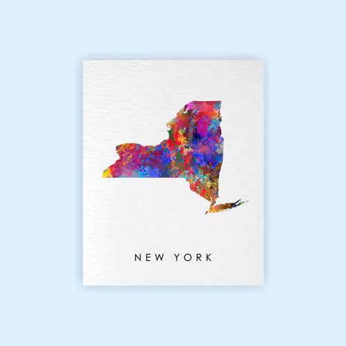 Dignovel Studios Unframed New York Abstract Map Art United States Watercolor Art Print Home Decor Hanging DN966 - Image 2