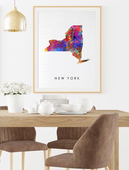 Dignovel Studios Unframed New York Abstract Map Art United States Watercolor Art Print Home Decor Hanging DN966 - Image 8