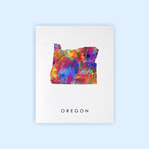 Dignovel Studios Unframed Oregon Abstract Map Art United States Watercolor Art Print Home Decor Hanging DN971 - Image 2