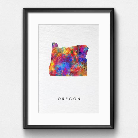 Dignovel Studios Unframed Oregon Abstract Map Art United States Watercolor Art Print Home Decor Hanging DN971 - Image 6