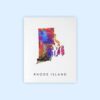 Dignovel Studios Unframed Rhode Island Abstract Map Art United States Watercolor Art Print Home Decor Hanging DN973 - Image 2
