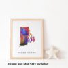 Dignovel Studios Unframed Rhode Island Abstract Map Art United States Watercolor Art Print Home Decor Hanging DN973 - Image 3