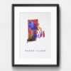 Dignovel Studios Unframed Rhode Island Abstract Map Art United States Watercolor Art Print Home Decor Hanging DN973 - Image 6