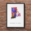 Dignovel Studios Unframed Rhode Island Abstract Map Art United States Watercolor Art Print Home Decor Hanging DN973 - Image 7
