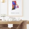 Dignovel Studios Unframed Rhode Island Abstract Map Art United States Watercolor Art Print Home Decor Hanging DN973 - Image 8