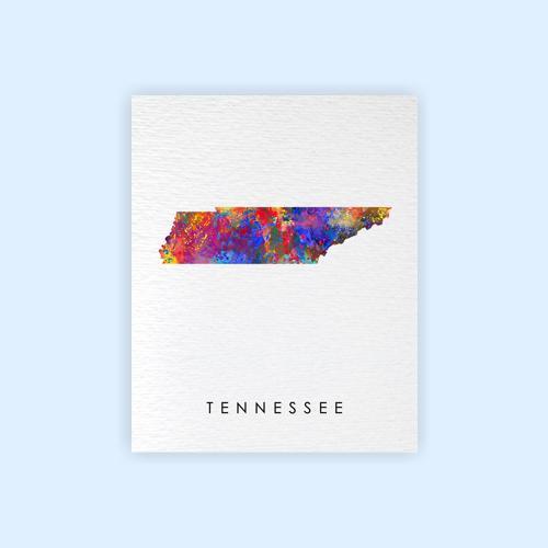 Dignovel Studios Unframed Tennessee Abstract Map Art United States Watercolor Art Print Home Decor Hanging DN976 - Image 2