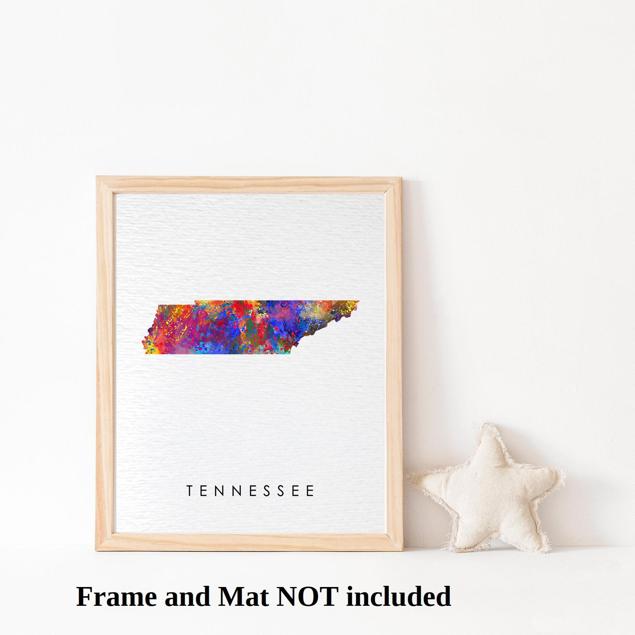 Dignovel Studios Unframed Tennessee Abstract Map Art United States Watercolor Art Print Home Decor Hanging DN976 - Image 3