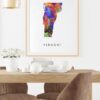 Dignovel Studios Unframed Vermont Abstract Map Art United States Watercolor Art Print Home Decor Hanging DN979 - Image 8