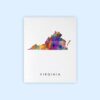 Dignovel Studios Unframed Virginia Abstract Map Art United States Watercolor Art Print Home Decor Hanging DN980 - Image 2