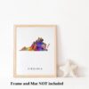 Dignovel Studios Unframed Virginia Abstract Map Art United States Watercolor Art Print Home Decor Hanging DN980 - Image 3