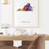 Dignovel Studios Unframed Virginia Abstract Map Art United States Watercolor Art Print Home Decor Hanging DN980 - Image 8