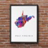 Dignovel Studios Unframed West Virginia Abstract Map Art United States Watercolor Art Print Home Decor Hanging DN982 - Image 7