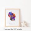 Dignovel Studios Unframed Wisconsin Abstract Map Art United States Watercolor Art Print Home Decor Hanging DN983 - Image 3