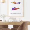 Dignovel Studios Unframed US Virgin Islands Abstract Map Art United States Watercolor Art Print Home Decor Hanging DN985 - Image 8