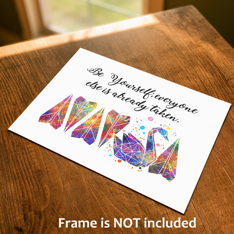 Dignovel Studios Unframed Be Yourself Inspirational Quote Watercolor Art Print Affirmation Motivational Wisdom Home Office Home Hanging DN1034 - Image 2