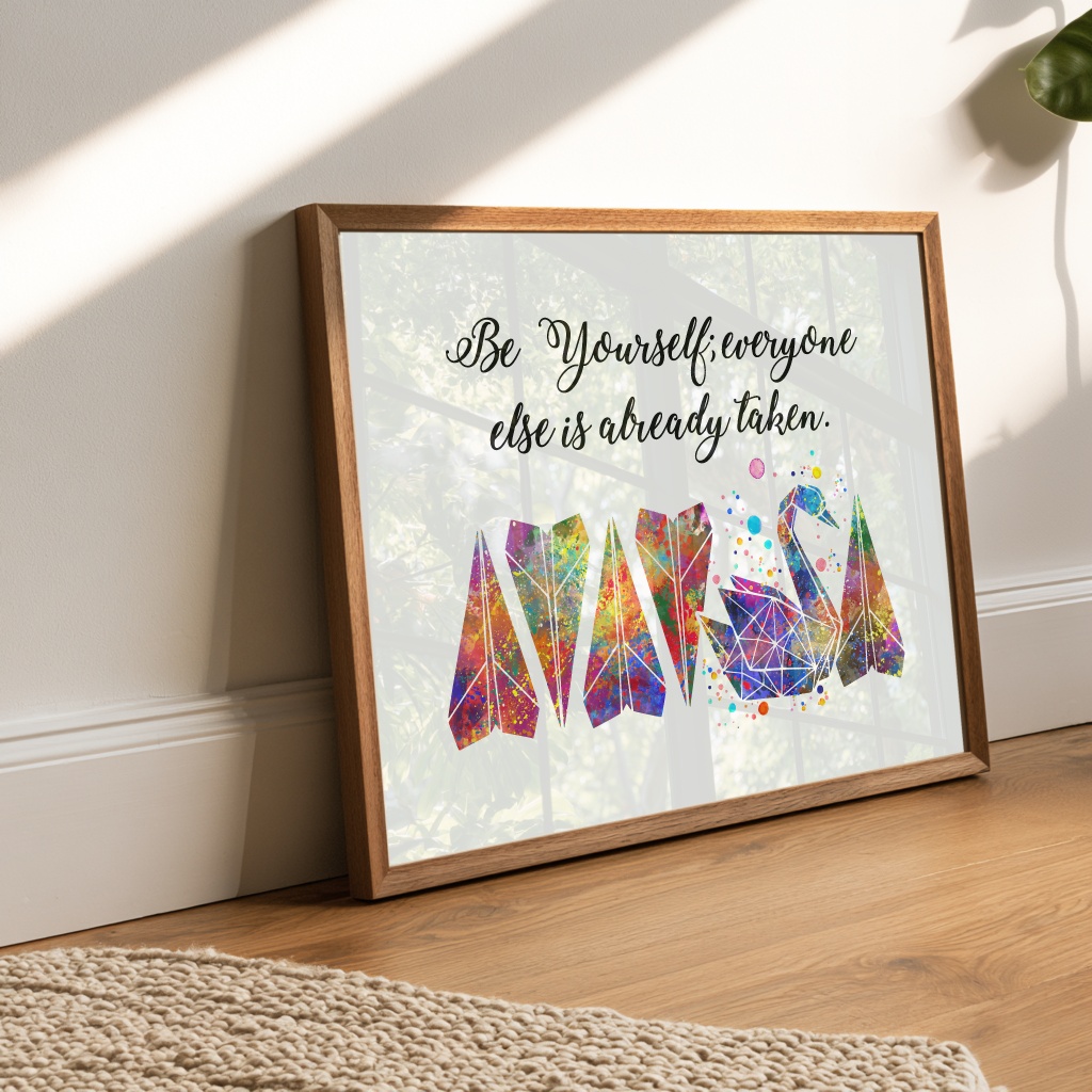 Dignovel Studios Unframed Be Yourself Inspirational Quote Watercolor Art Print Affirmation Motivational Wisdom Home Office Home Hanging DN1034 - Image 4