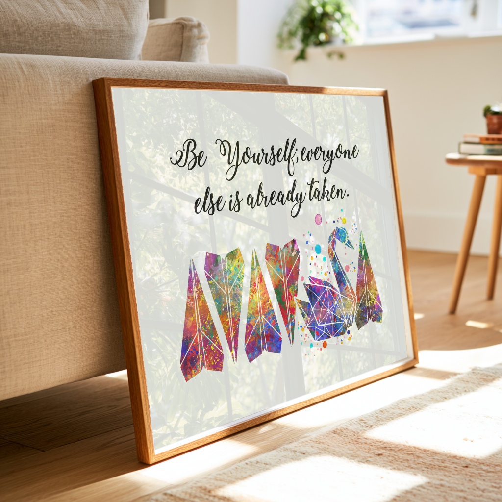 Dignovel Studios Unframed Be Yourself Inspirational Quote Watercolor Art Print Affirmation Motivational Wisdom Home Office Home Hanging DN1034 - Image 5