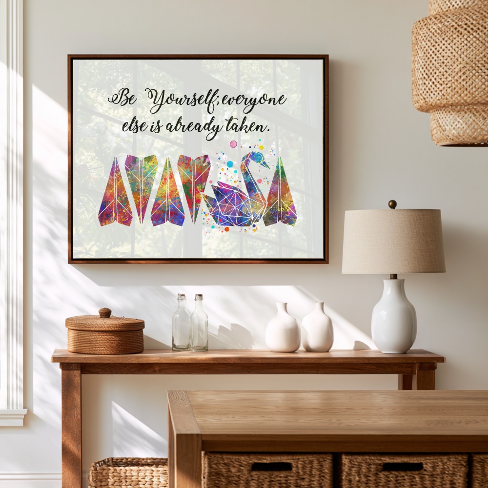 Dignovel Studios Unframed Be Yourself Inspirational Quote Watercolor Art Print Affirmation Motivational Wisdom Home Office Home Hanging DN1034 - Image 6