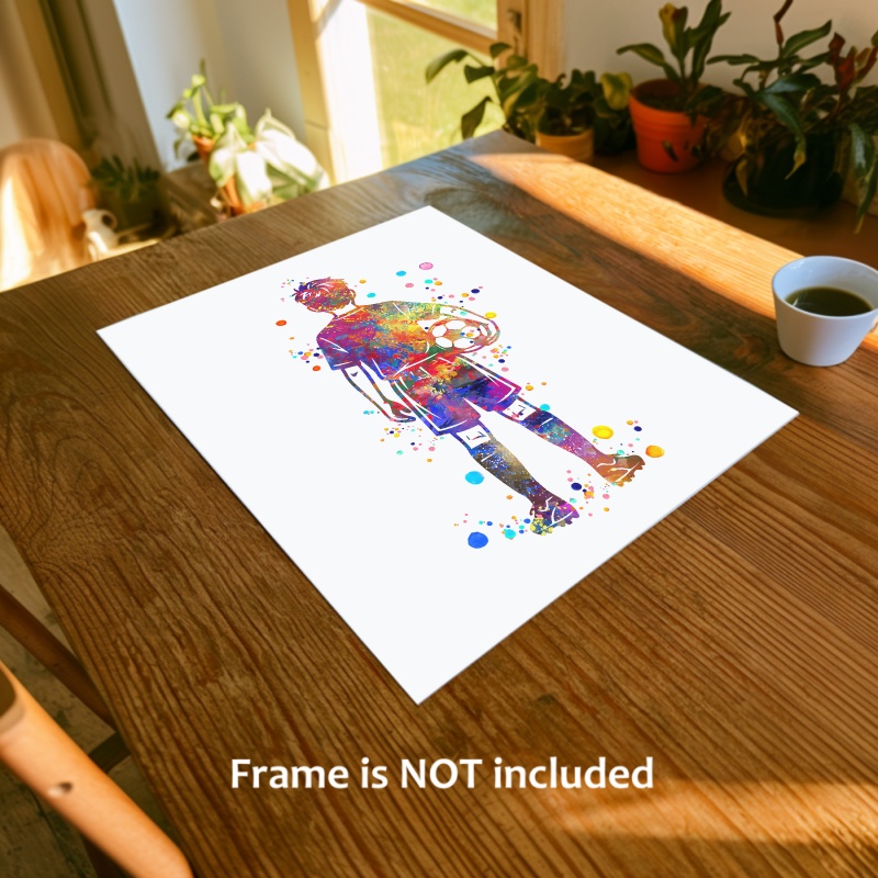 Dignovel Studios Unframed Soccer Boy Sports Watercolor Art Print School Gym Classroom Home Kids Room Home Hanging DN1036 - Image 2