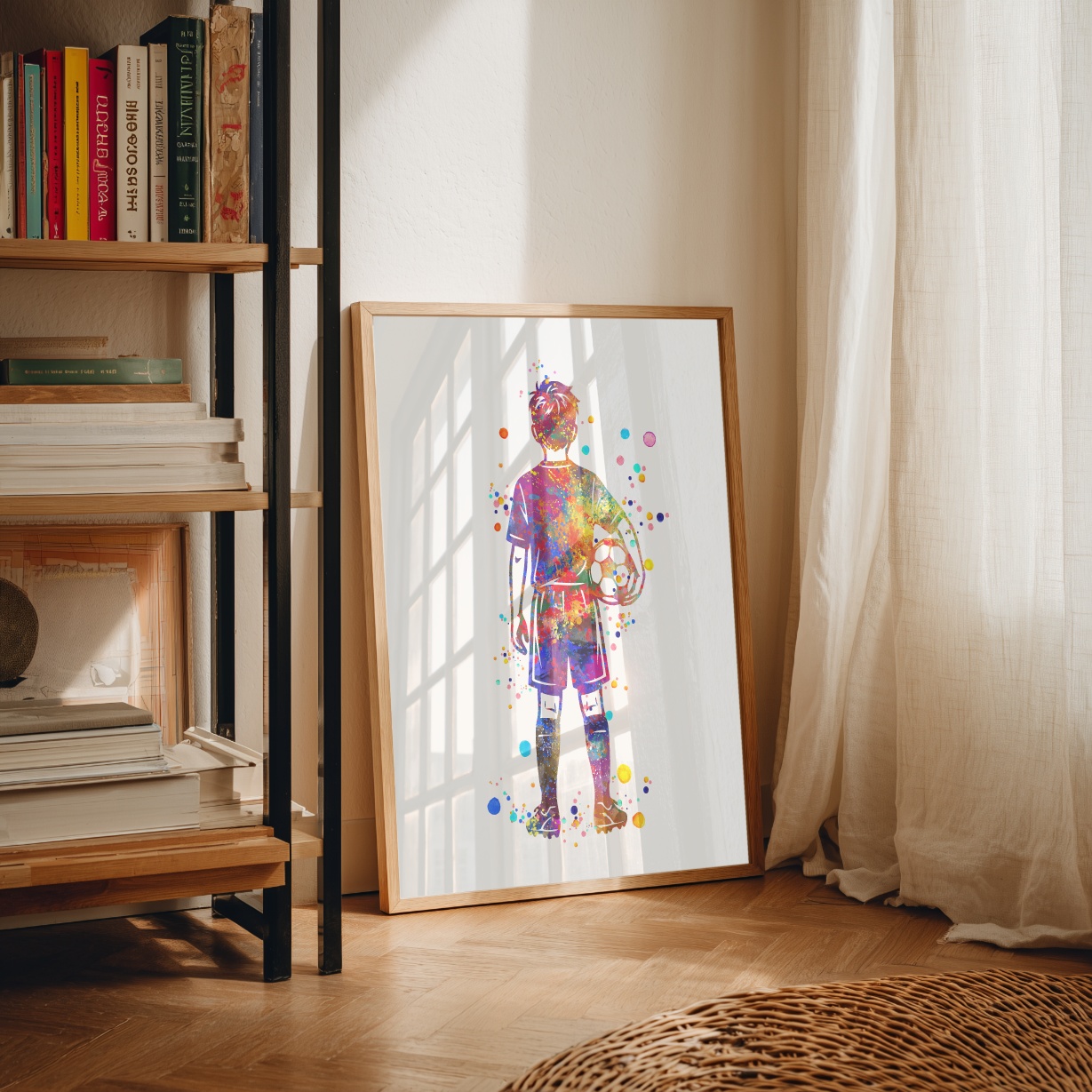 Dignovel Studios Unframed Soccer Boy Sports Watercolor Art Print School Gym Classroom Home Kids Room Home Hanging DN1036 - Image 3