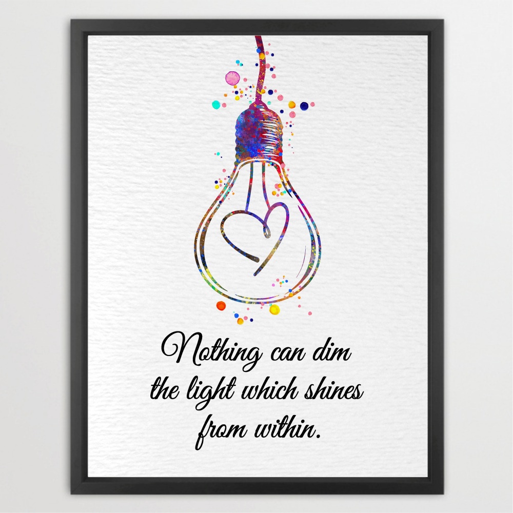 Dignovel Studios Unframed Inspirational Quote Heart Watercolor Art Print Affirmation Positive Mindset Home Office Classroom Home Hanging DN1037