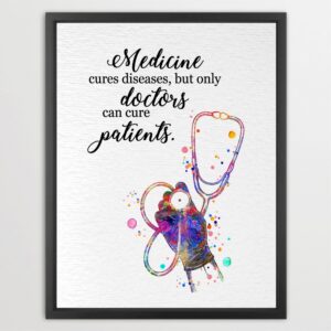 Dignovel Studios Unframed Doctor Nurse Appreciation Quote Watercolor Art Print Medical Science Classroom Home Office Clinic Home Hanging DN1044