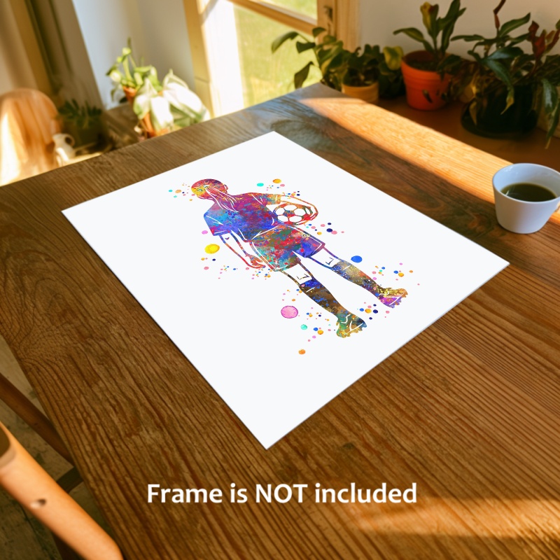Dignovel Studios Unframed Soccer Girl Sports Watercolor Art Print Poster School Gym Classroom Home Kids Room Home Hanging DN1046 - Image 2