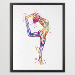 Dignovel Studios Unframed Dancer Woman Girl Anatomy Muscle Watercolor Art Print Medical Science Kinesiology Illustration Home Office Home Hanging DN1048