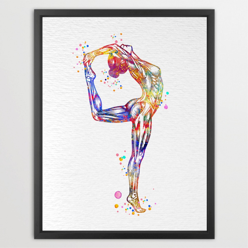Dignovel Studios Unframed Dancer Woman Girl Anatomy Muscle Watercolor Art Print Medical Science Kinesiology Illustration Home Office Home Hanging DN1048