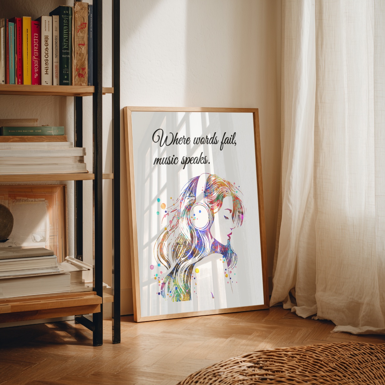 Dignovel Studios Unframed Music Girl Woman Inspirational Quote Watercolor Art Print Home Office Musician Home Hanging DN1051 - Image 3