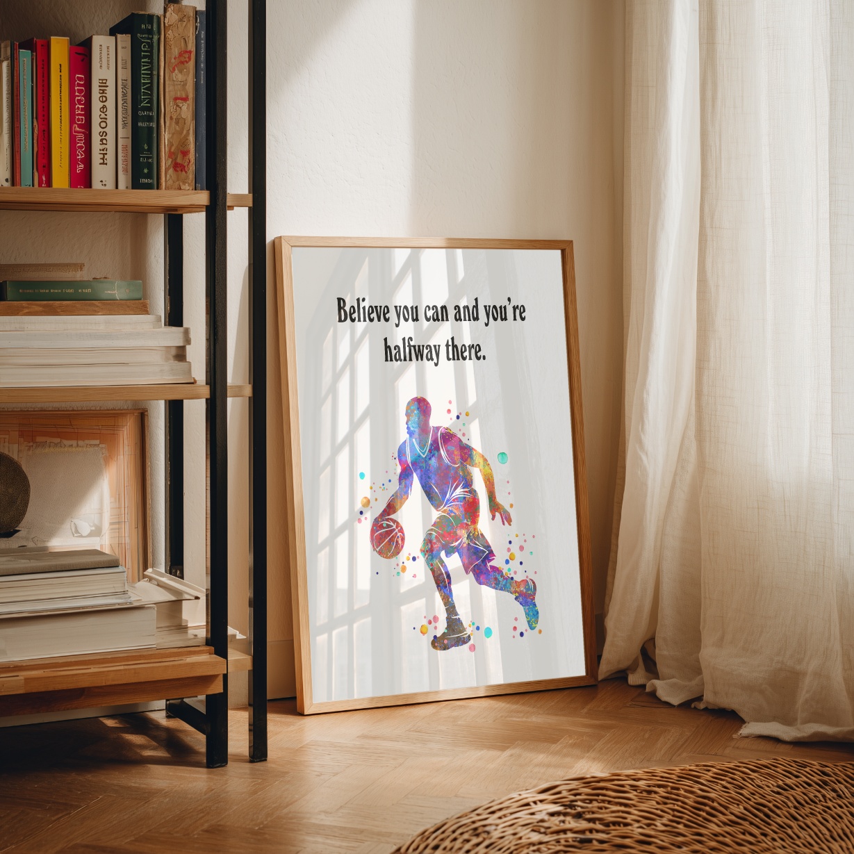Dignovel Studios Unframed Basketball Player Man Sports Quote Watercolor Art Print Home Office Gym Wall Decor Home Hanging DN1053 - Image 3