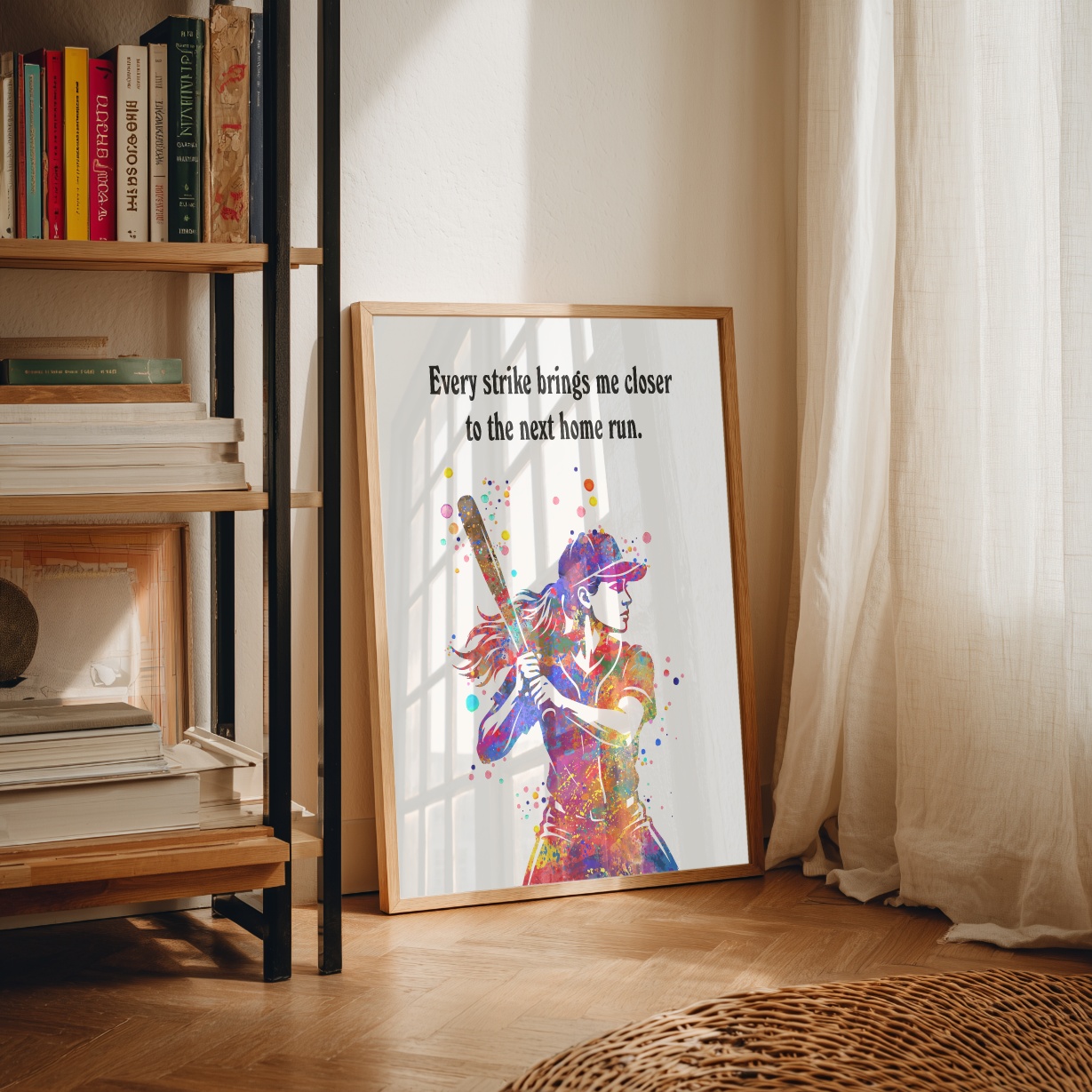 Dignovel Studios Unframed Baseball Softball Girl Sports Quote Watercolor Art Print Inspirational School Gym Home Office Wall Decor Home Hanging DN1058 - Image 3